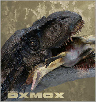 T-REX diorama, Tyrannosaurus Rex dinosaur diorama sculpture,scale-size, sculpted by Studio Oxmox