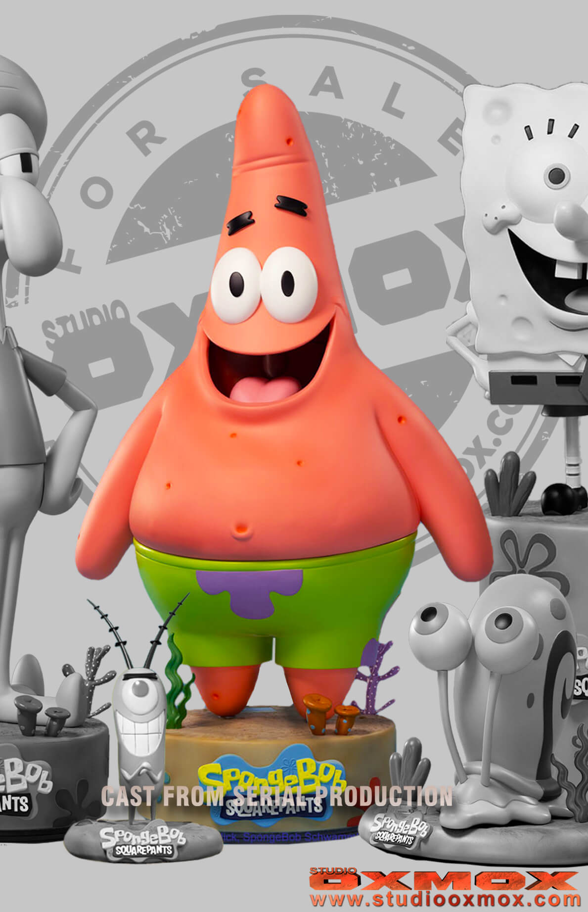 spongebob squarepants, patrick,  with large base