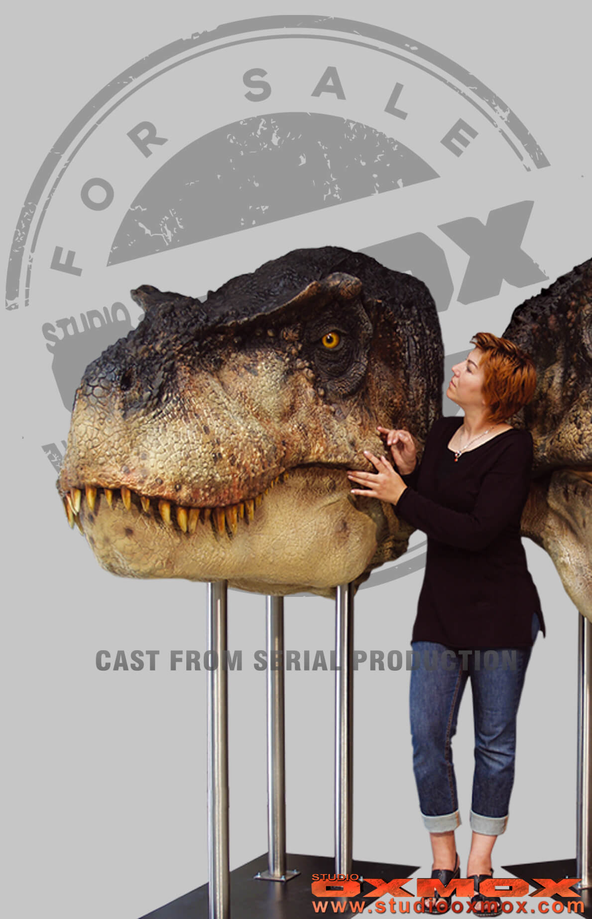 Tyrannosaurs display life size sculpted by studio oxmox for sale oxmox